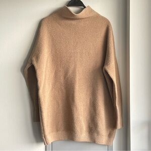 NOA Tan Ottoman Slouchy Mockneck Tunic Sweater